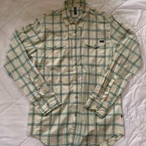 RVCA long sleeve button down plaid shirt